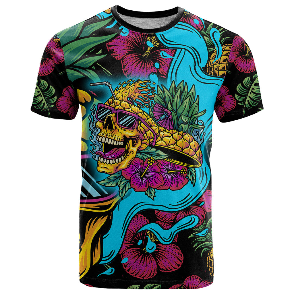 Pineapple Skull T-Shirt Sumer Time Graphic Tee