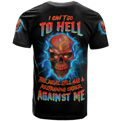 I Can't Go To Hell Thunder Skull T-Shirt Graphic Tee