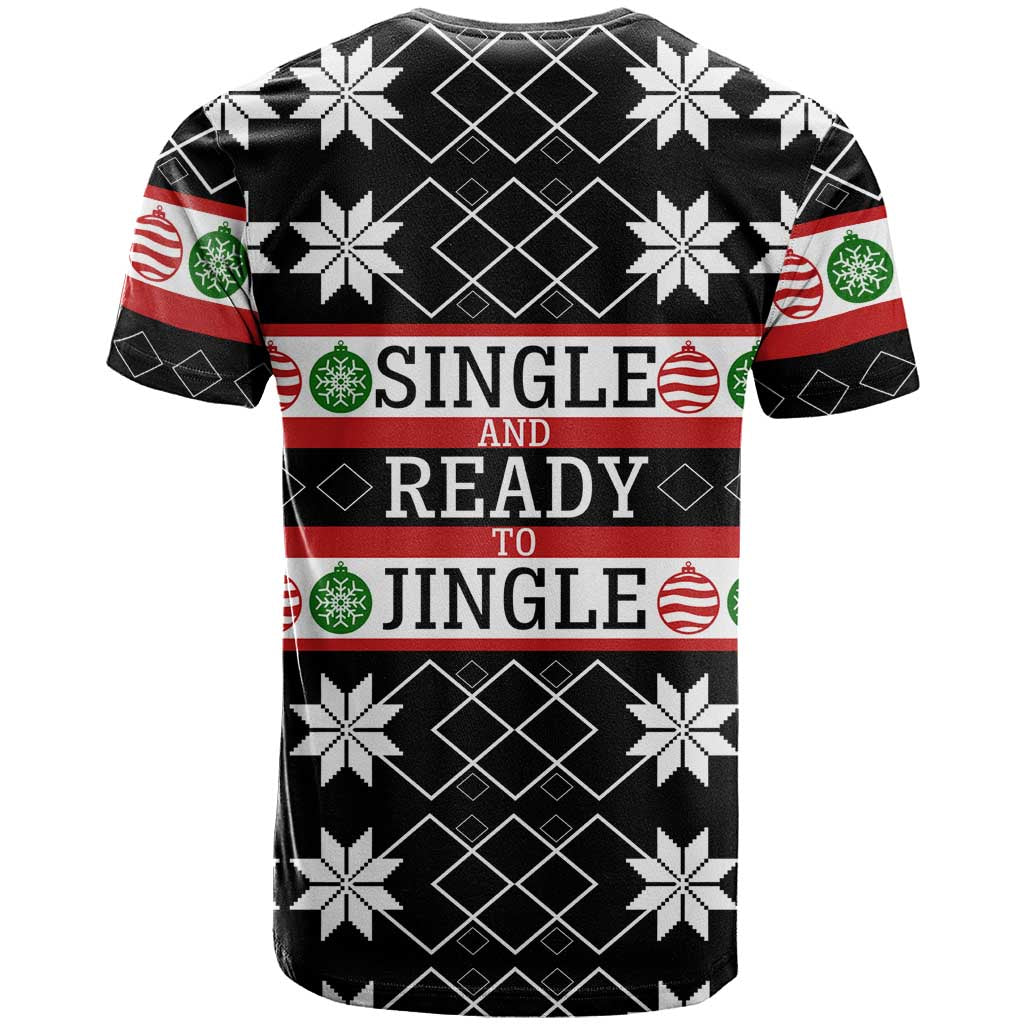 Single Ready To Jingle Christmas T-Shirt Xmas Holiday Patterns Graphic Tee