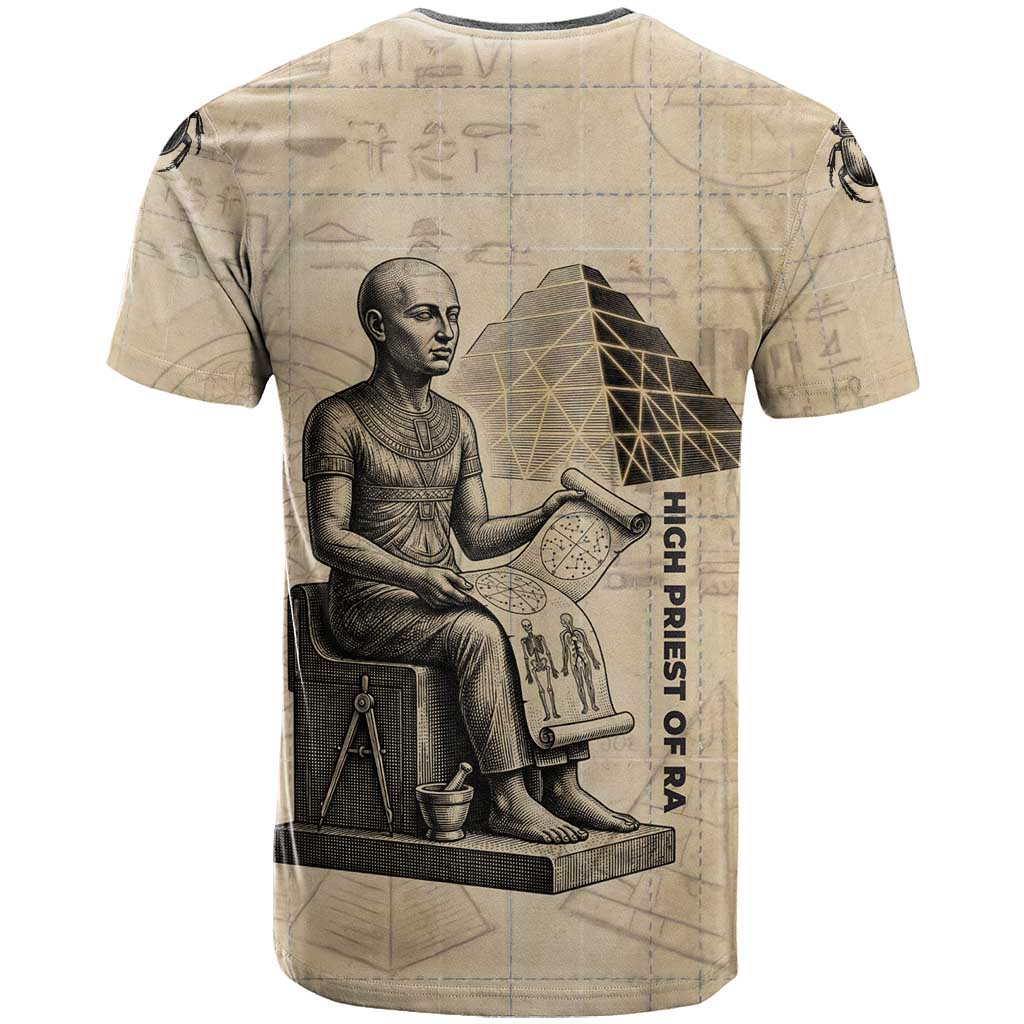 Imhotep T-Shirt Pyramid Blueprints Ancient Egyptian Architecture and Priest Graphic Tee