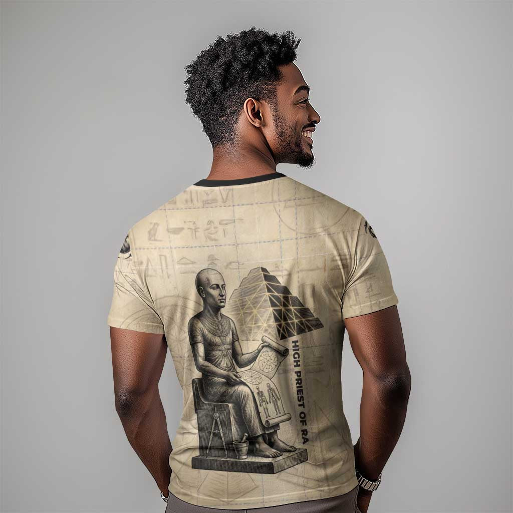 Imhotep T-Shirt Pyramid Blueprints Ancient Egyptian Architecture and Priest Graphic Tee