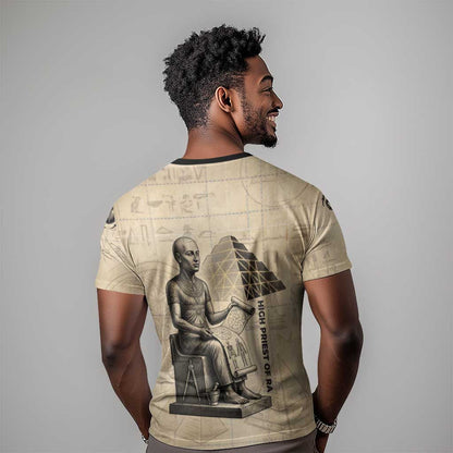 Imhotep T-Shirt Pyramid Blueprints Ancient Egyptian Architecture and Priest Graphic Tee
