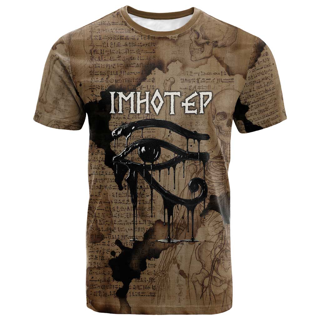 Imhotep Eye of Horus T-Shirt Papyrus Scrolls Ancient Egyptian Medicine Graphic Tee
