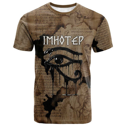 Imhotep Eye of Horus T-Shirt Papyrus Scrolls Ancient Egyptian Medicine Graphic Tee