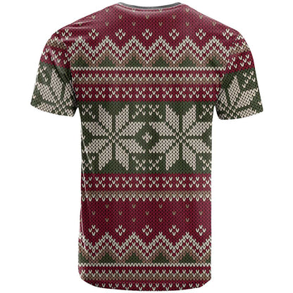 Skeleton Candy Cane Christmas T-Shirt Xmas Holiday Patterns Graphic Tee