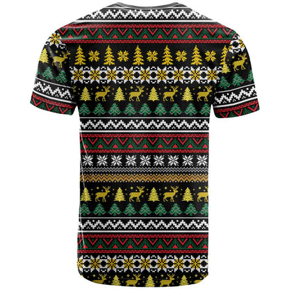 Time To Get Blitzened Christmas T-Shirt Xmas Holiday Patterns Graphic Tee