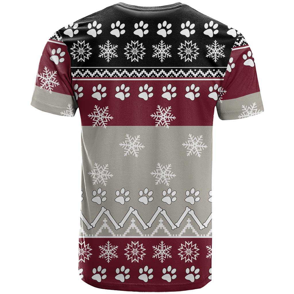 To Best Dog Dad Christmas Design T-Shirt Xmas Holiday Patterns Graphic Tee