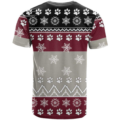 To Best Dog Dad Christmas Design T-Shirt Xmas Holiday Patterns Graphic Tee