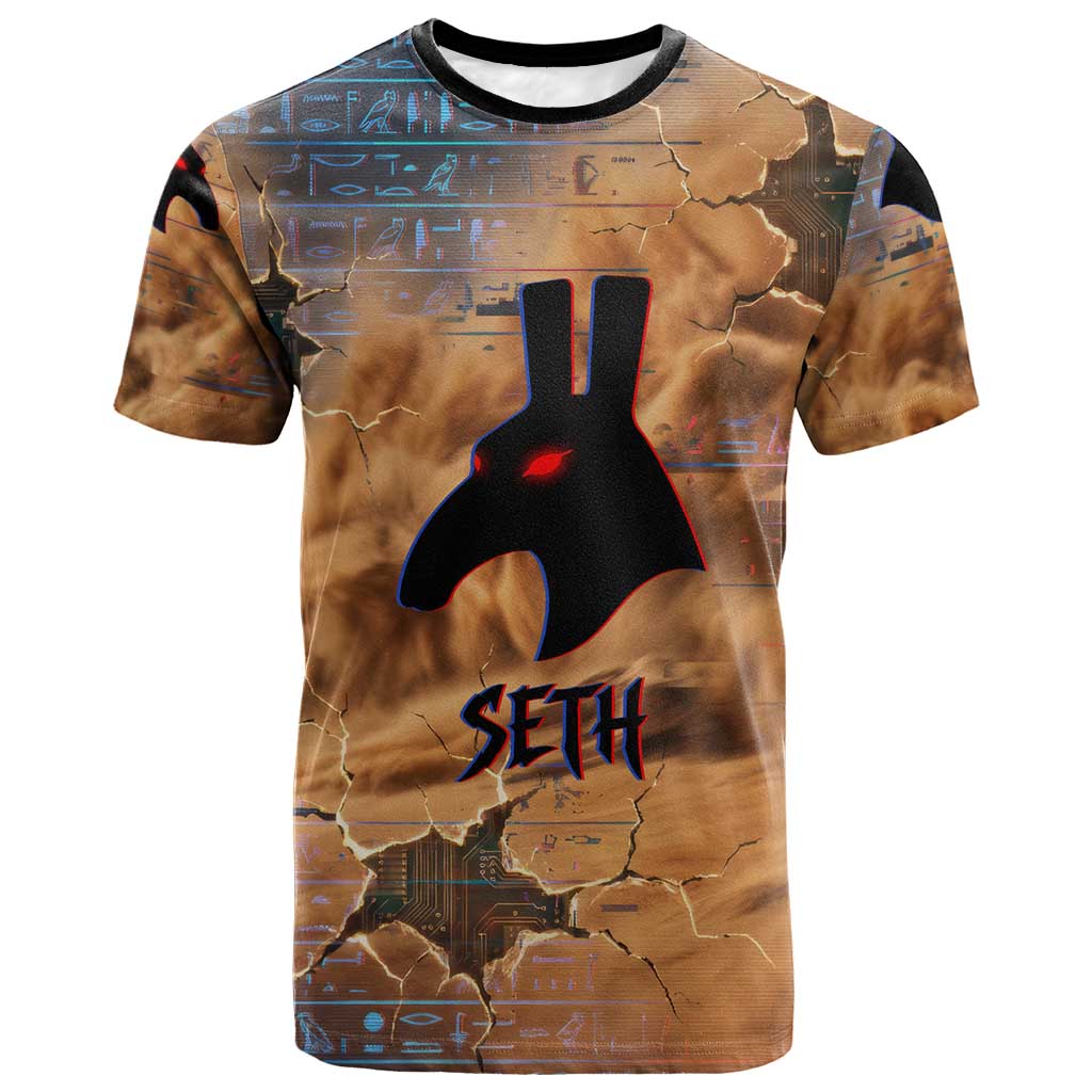 Seth Serpent T-Shirt Sandstorm Egyptian Chaos God in Ancient Desert Tones Graphic Tee
