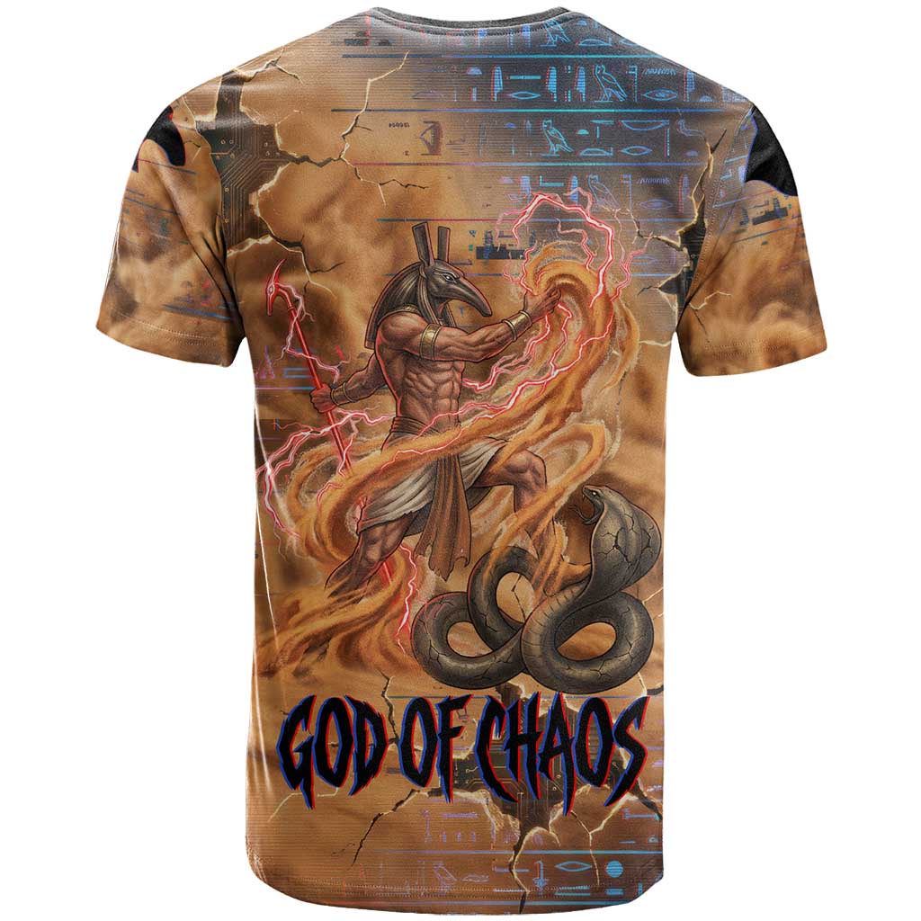 Seth Serpent T-Shirt Sandstorm Egyptian Chaos God in Ancient Desert Tones Graphic Tee