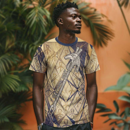 Suty T-Shirt with Typhonic Beast Staff Ancient Egypt Symbolism Graphic Tee