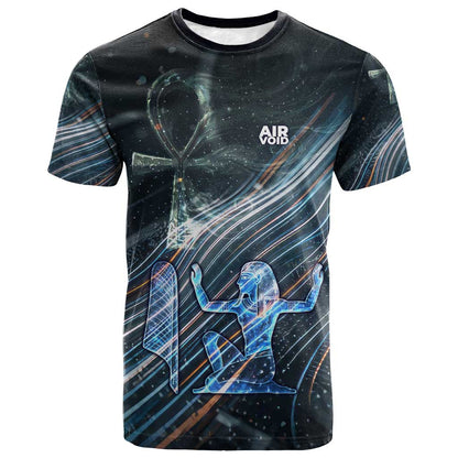 Shu Air Void Egyptian T-Shirt with Storm God and Ankh Ancient Mythology Graphic Tee