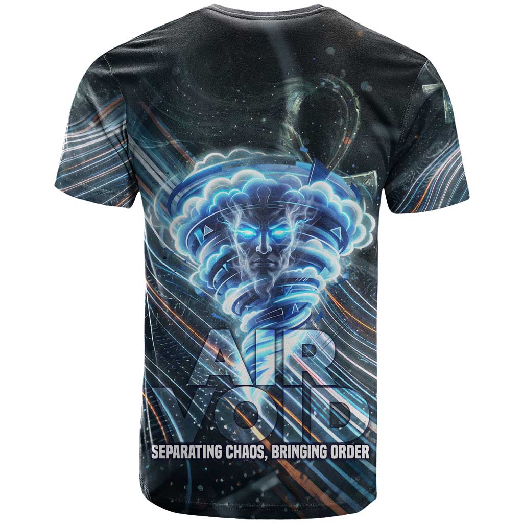 Shu Air Void Egyptian T-Shirt with Storm God and Ankh Ancient Mythology Graphic Tee