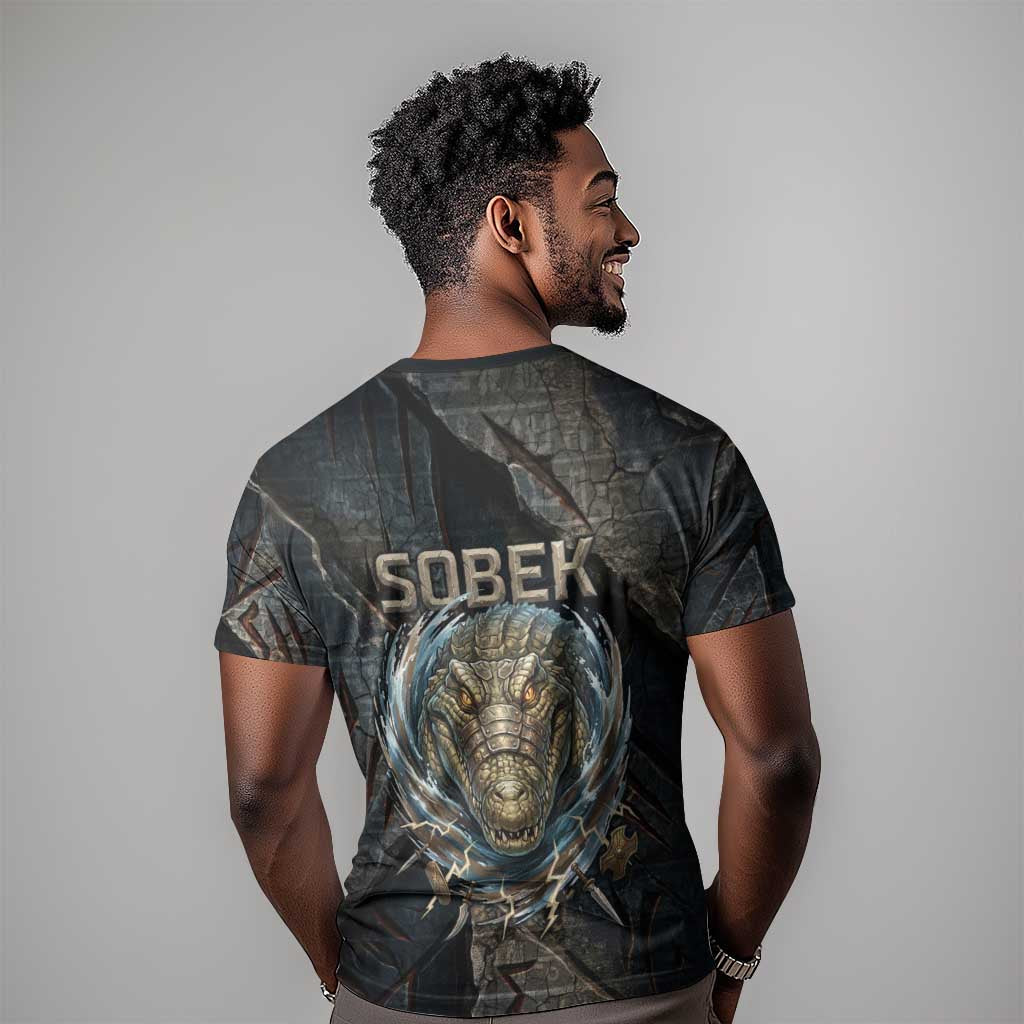 Sobek Egypt T-Shirt with Crocodile Head Water Symbolism Ancient Guardian Graphic Tee