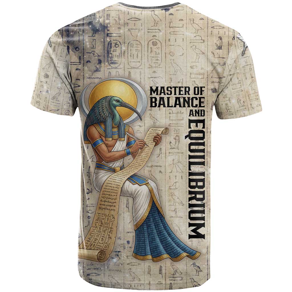Thoth T-Shirt Ibis Head and Ancient Scroll Egyptian Wisdom Graphic Tee