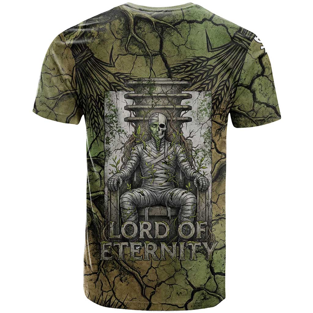 Osiris T-Shirt Lord of Eternity Egyptian God Throne Mummy Staffs Ancient Graphic Tee