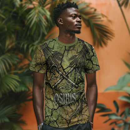 Osiris T-Shirt Lord of Eternity Egyptian God Throne Mummy Staffs Ancient Graphic Tee