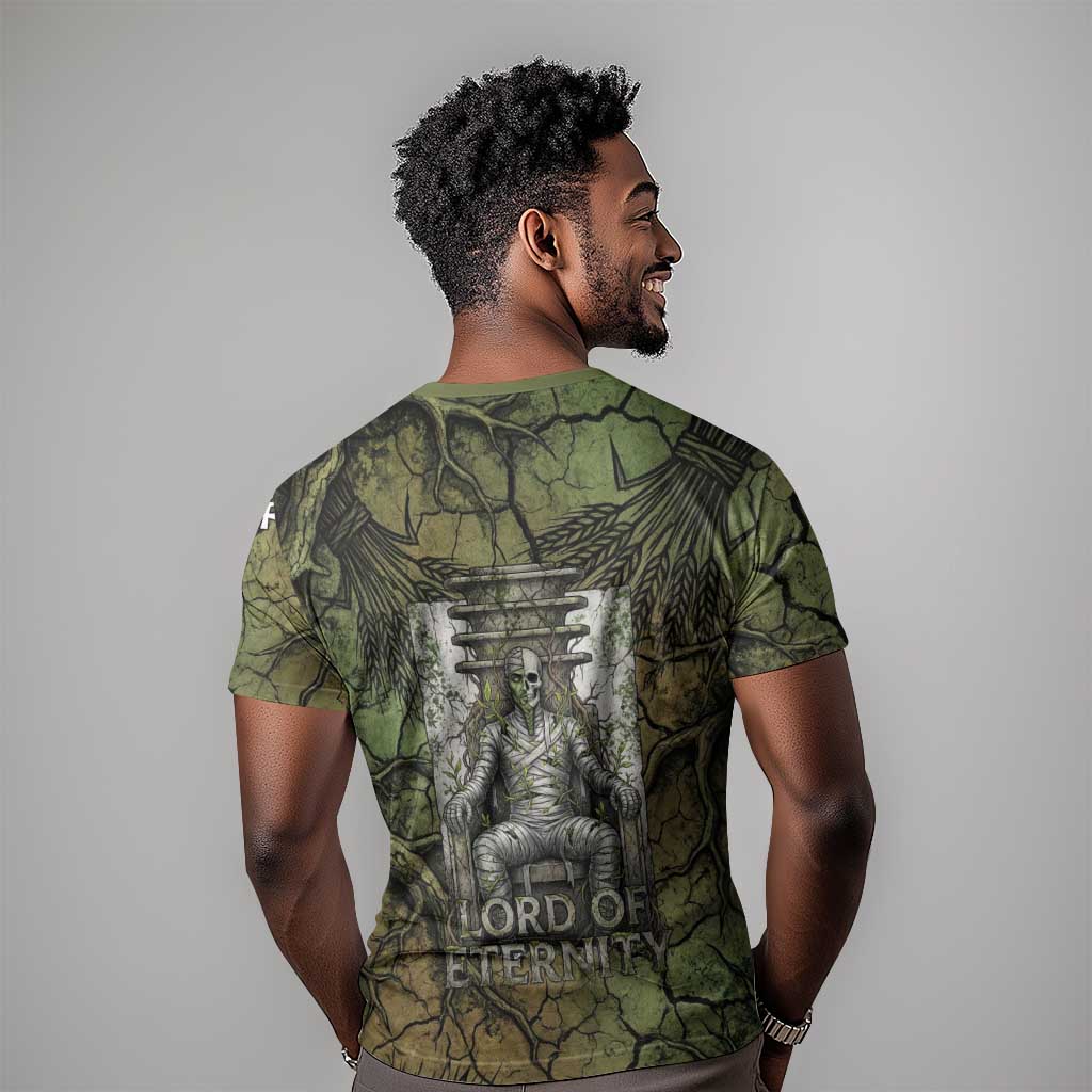 Osiris T-Shirt Lord of Eternity Egyptian God Throne Mummy Staffs Ancient Graphic Tee