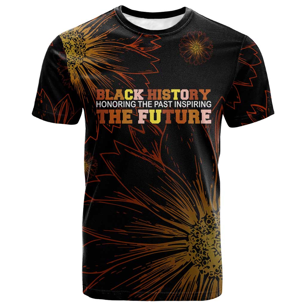 Black African American Teachers T-Shirt Afrocentric Floral Art with Motivational Typography Graphic Tee