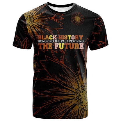 Black African American Teachers T-Shirt Afrocentric Floral Art with Motivational Typography Graphic Tee