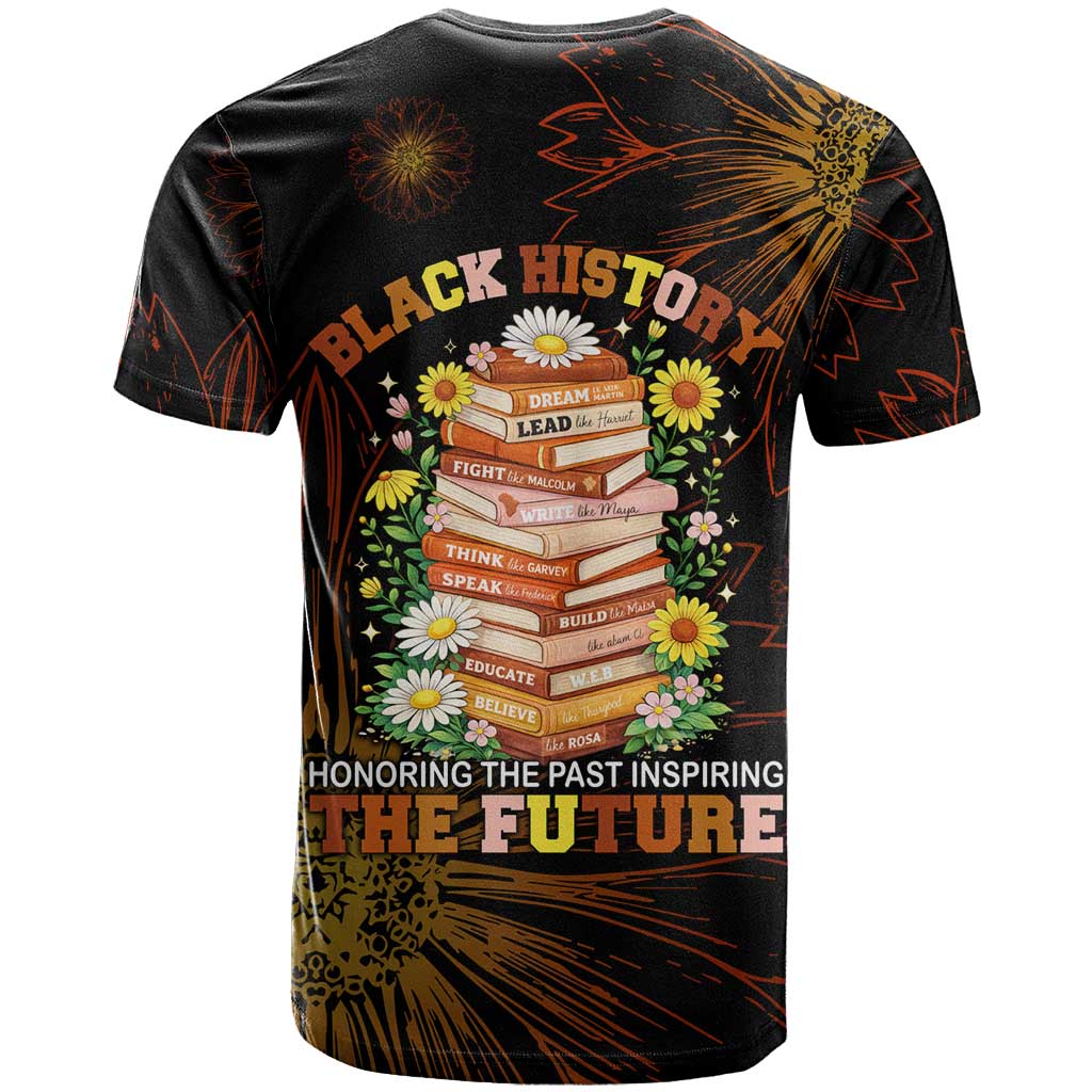 Black African American Teachers T-Shirt Afrocentric Floral Art with Motivational Typography Graphic Tee