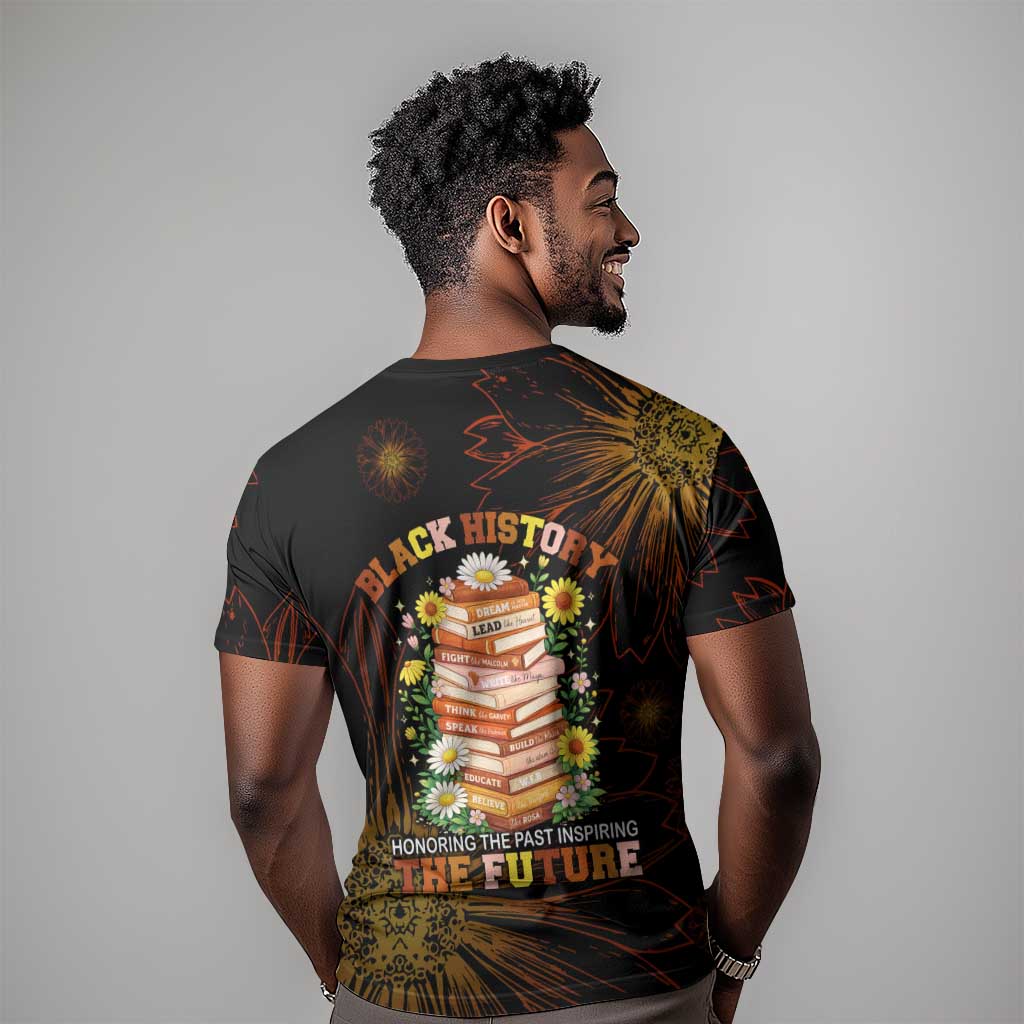 Black African American Teachers T-Shirt Afrocentric Floral Art with Motivational Typography Graphic Tee
