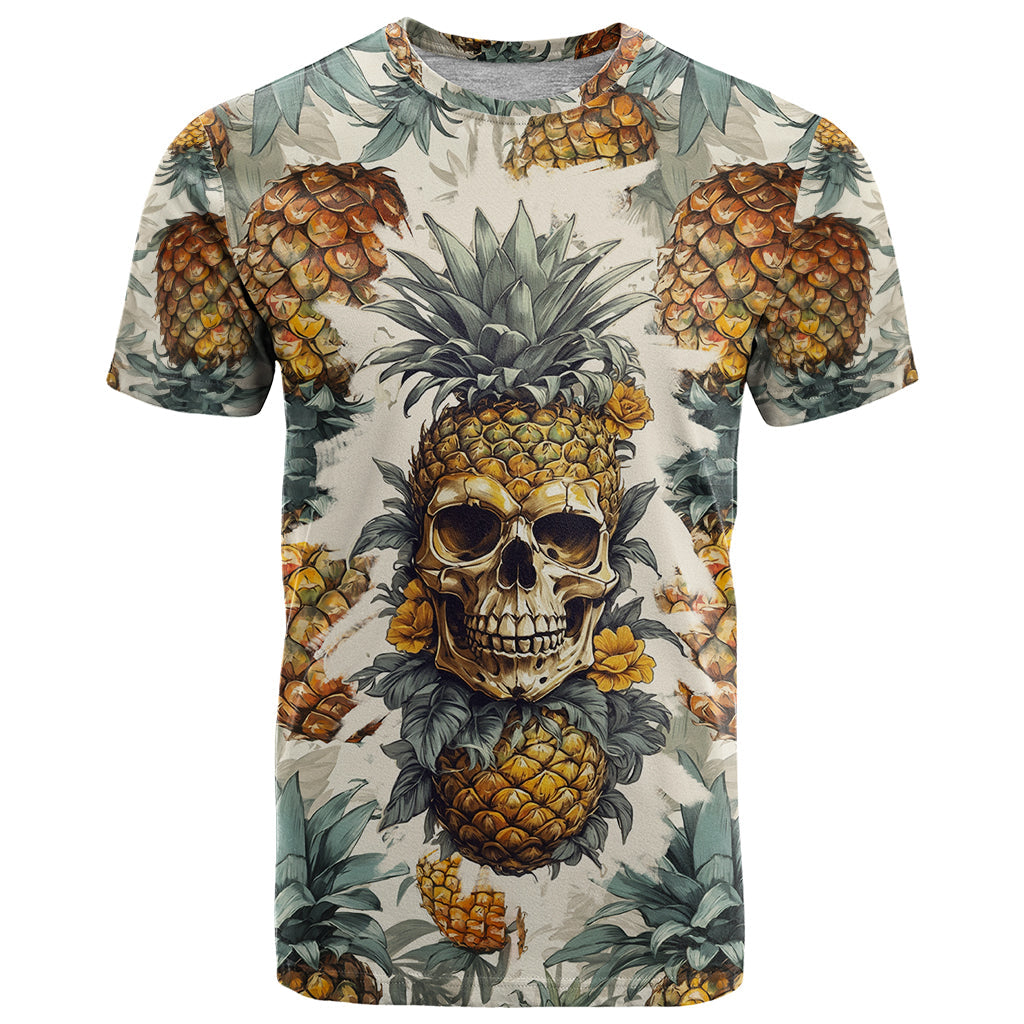 Pineapple Skull T-Shirt Summer Paradise Graphic Tee