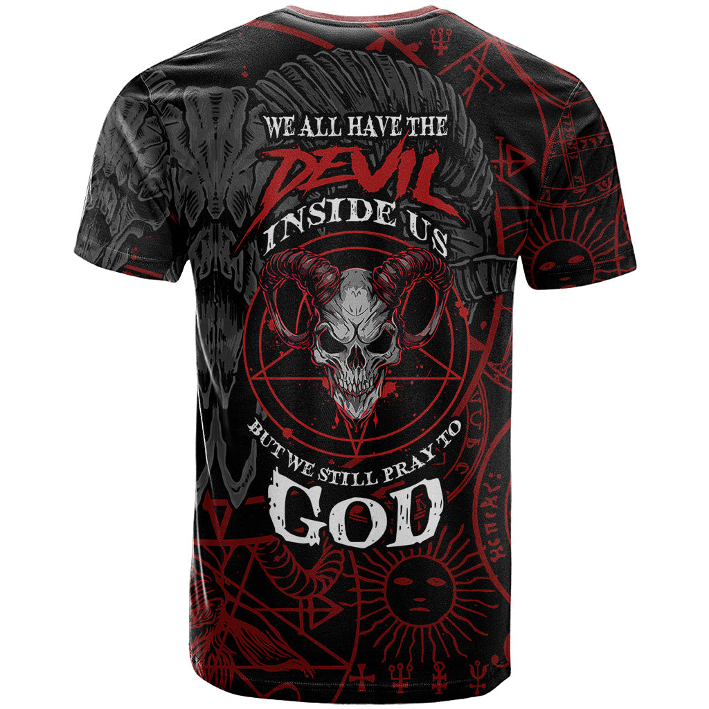 Skull Demon T-Shirt We All Have The Devil Inside Us Graphic Tee