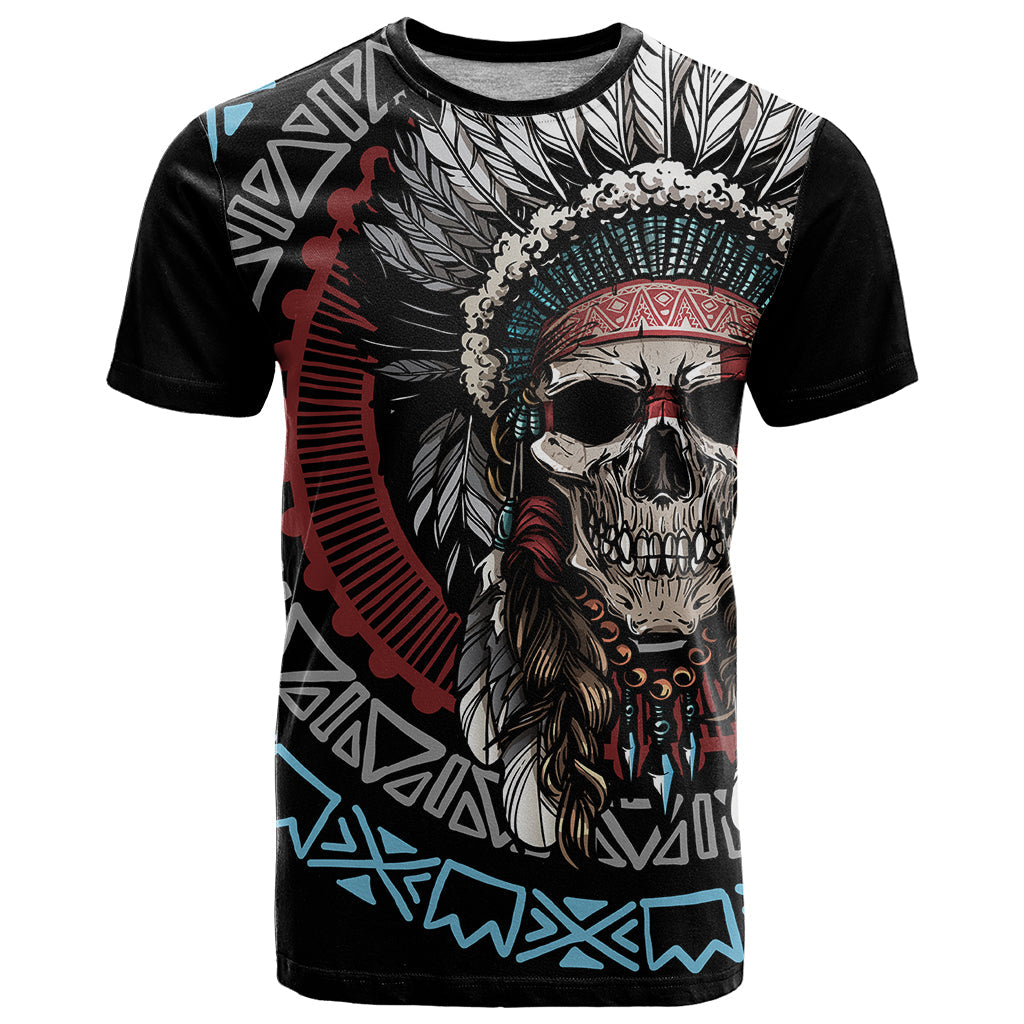 Native American Skull T-Shirt American History Begins With Native History Graphic Tee