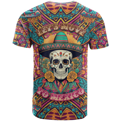 Mexico Skull T-Shirt Let's Move To Mexico Graphic Tee