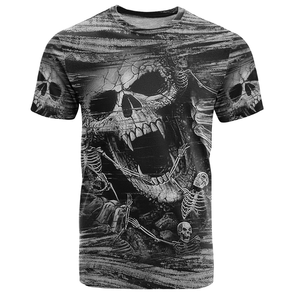 Black and White Metallica Skull T-Shirt Graphic Tee