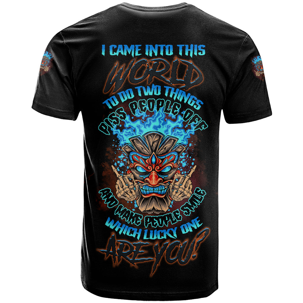 Which Lucky One Are You Skull Tiki T-Shirt Graphic Tee