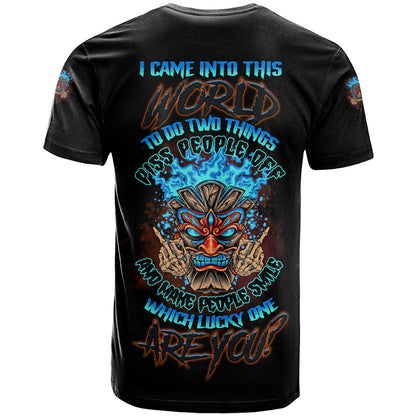 Which Lucky One Are You Skull Tiki T-Shirt Graphic Tee