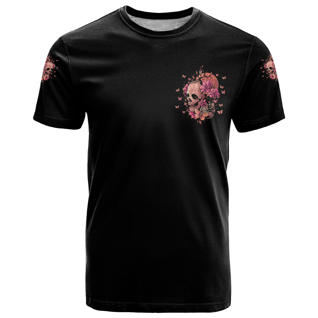 I Am A Sweet Girl Flower Skull T-Shirt Graphic Tee
