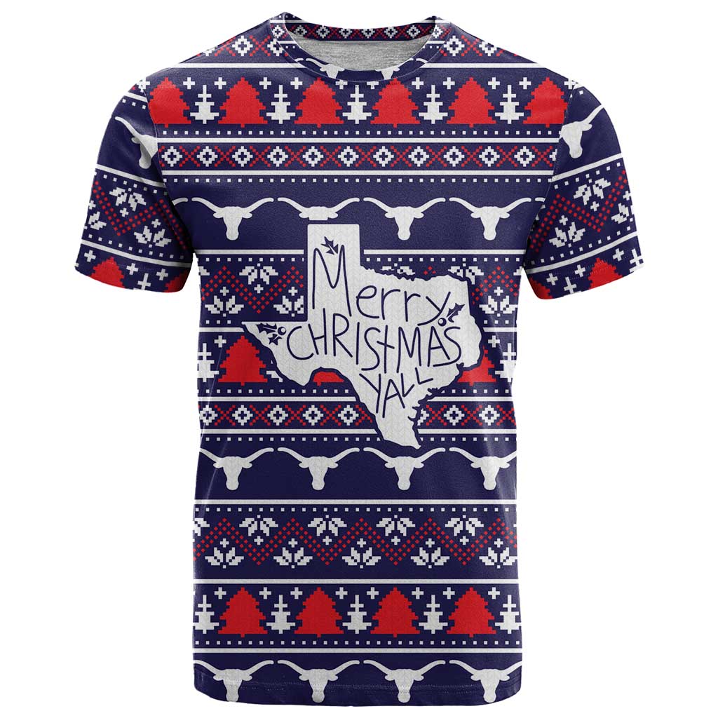 Merry Christmas Y'all T-Shirt Xmas Holiday Patterns Graphic Tee