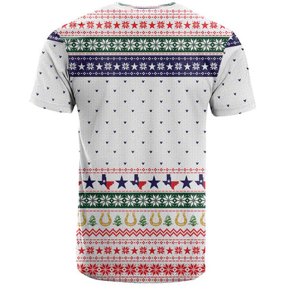 Merry Christmas Yall Texas T-Shirt Xmas Holiday Patterns Graphic Tee