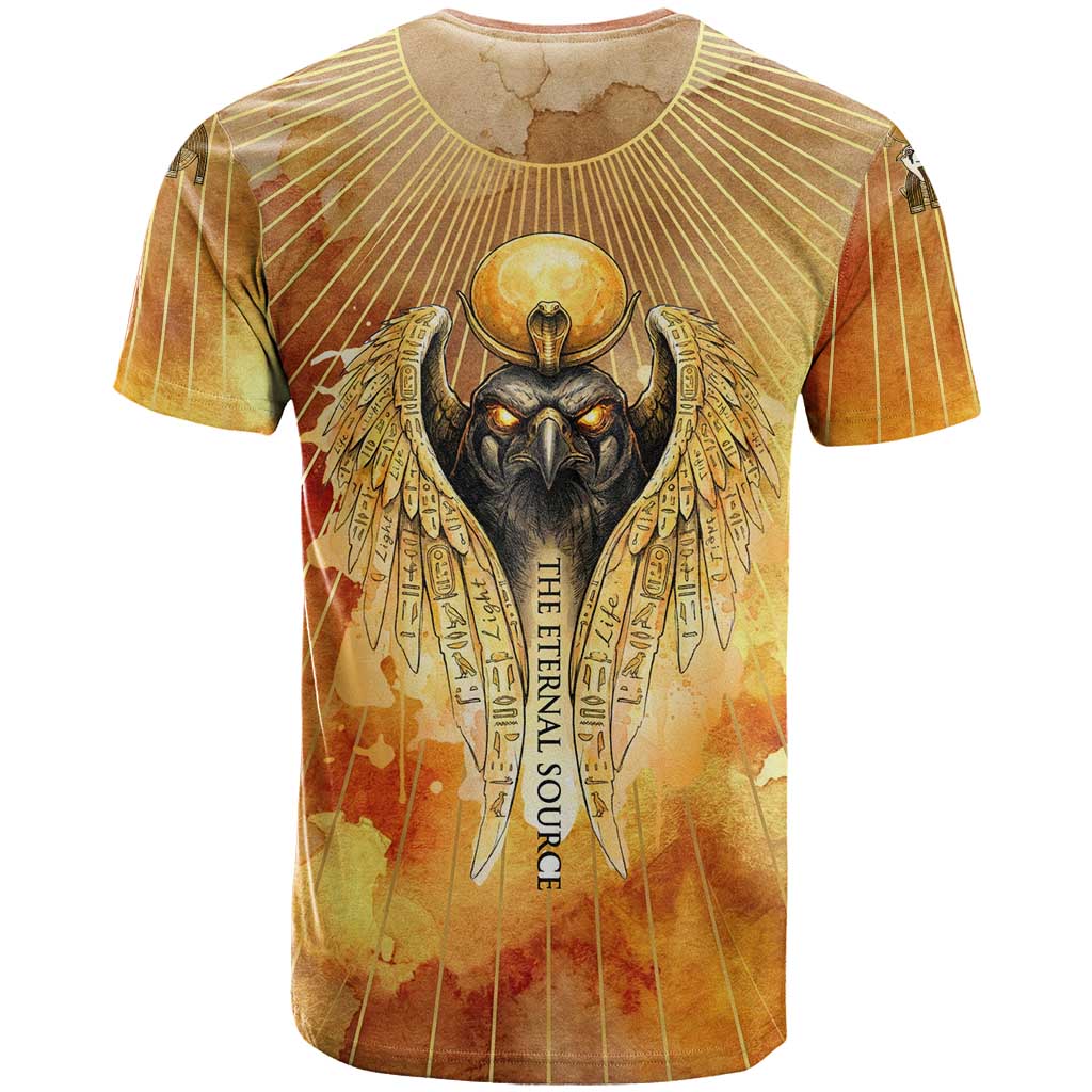 Ra Egyptian T-Shirt Sun God Eye of Ra Fiery Wings Eternal Source Golden Light Graphic Tee