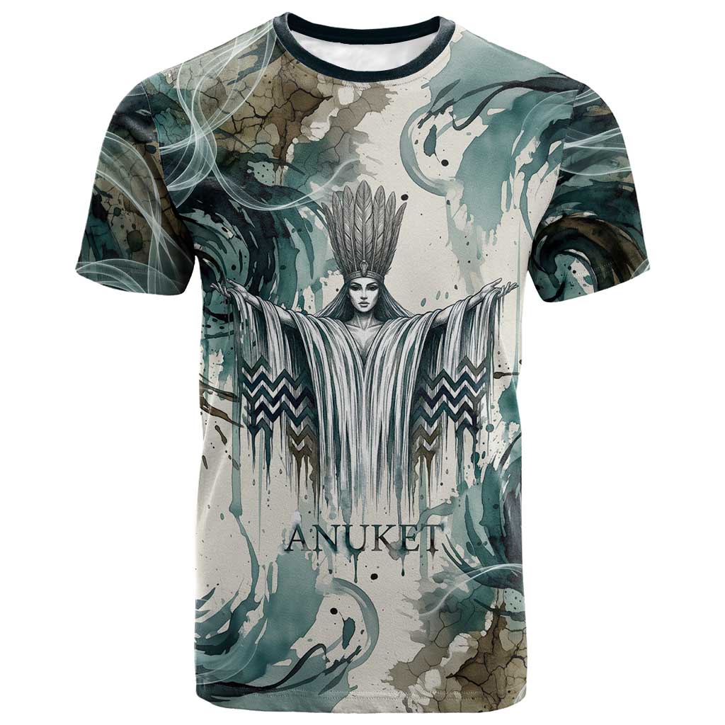 Anuket Egyptian T-Shirt Goddess of the Nile Flowing Water Gazelle Spirit The Embracer Graphic Tee