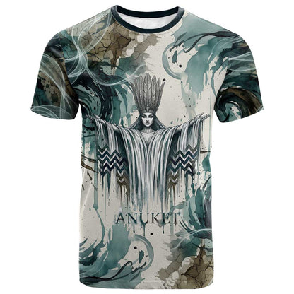 Anuket Egyptian T-Shirt Goddess of the Nile Flowing Water Gazelle Spirit The Embracer Graphic Tee