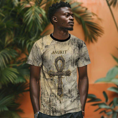 Anuket T-Shirt Egyptian Queen of the Cataracts Ankh Symbol Graphic Tee