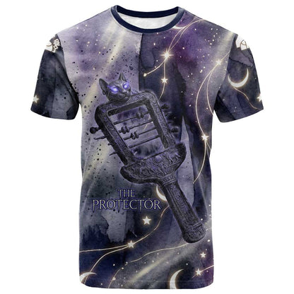 Bastet Egyptian T-Shirt Cat Goddess Cosmic Protector Moon Magic Night Sky Graphic Tee