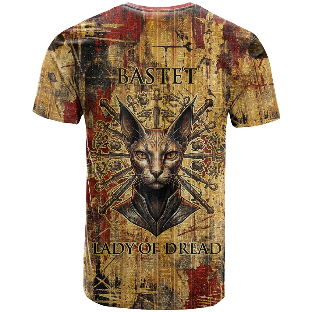 Bastet Egyptian T-Shirt Eye of Ra Cat Goddess Lady of Dread Ancient Power Graphic Tee