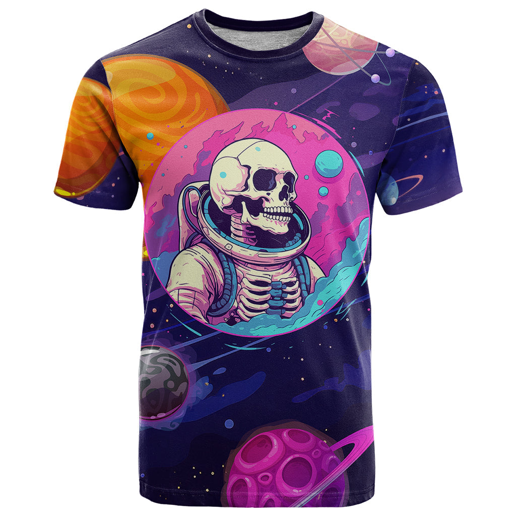 Skull T-Shirt I Love You in every Universe Cosmic Abstract Art Graphic Tee