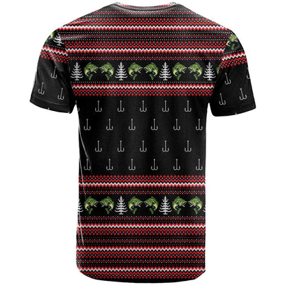 Merry Fishmas Christmas T-Shirt Xmas Holiday Patterns Graphic Tee