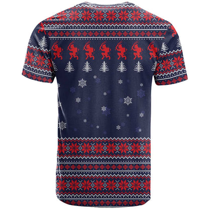 Merry Krampus Christmas T-Shirt Xmas Holiday Patterns Graphic Tee