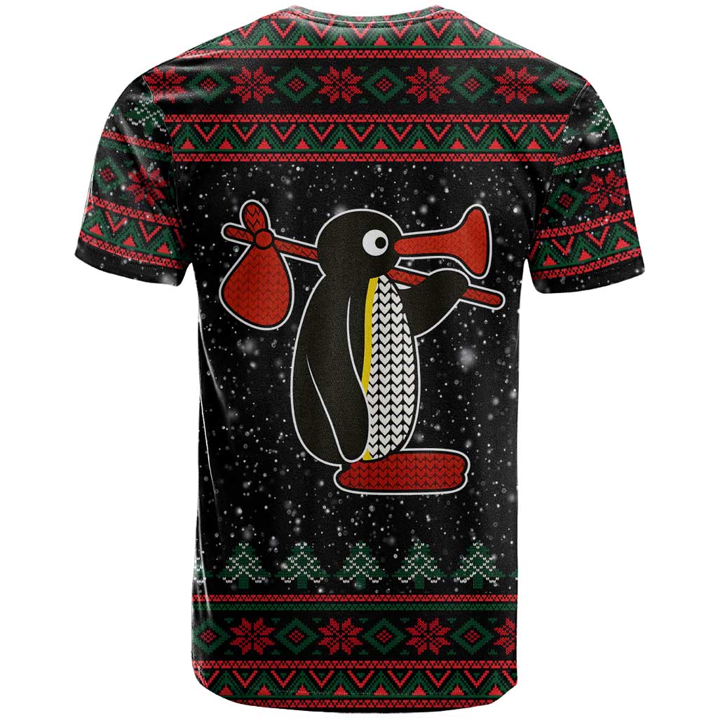 Penguin Tree Christmas T-Shirt Xmas Holiday Patterns Graphic Tee