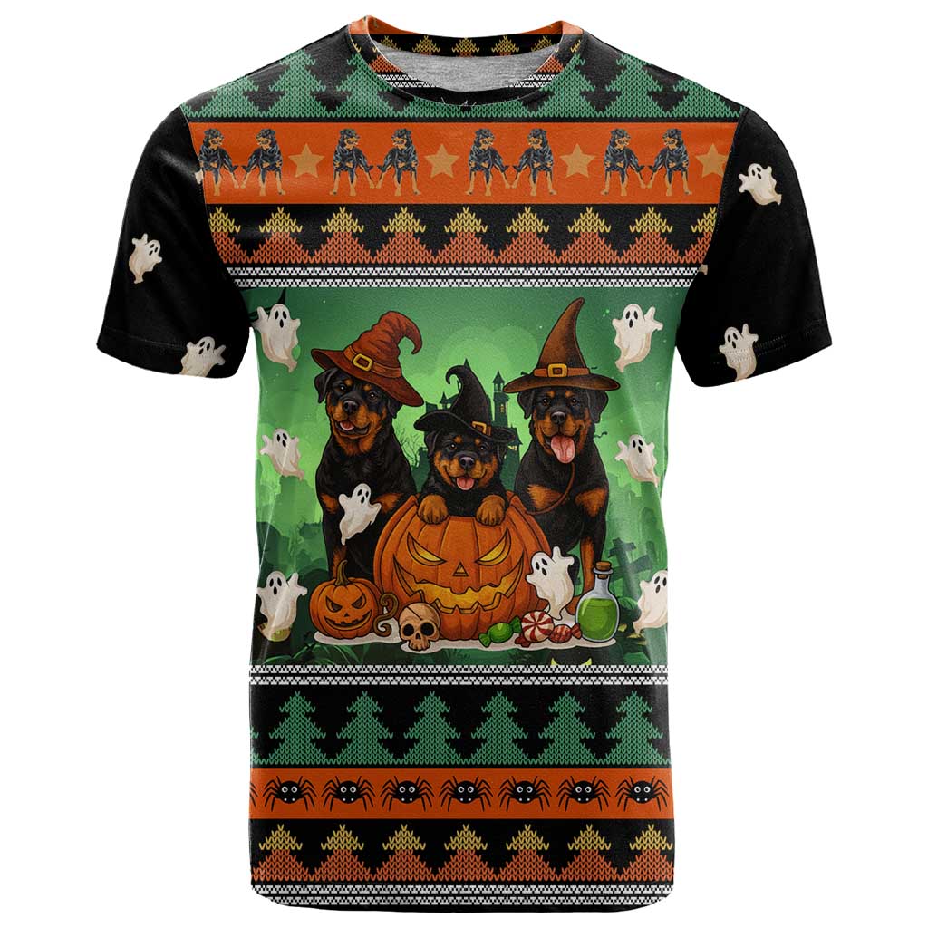 Rottweiler Christmas T-Shirt Xmas Holiday Patterns Graphic Tee