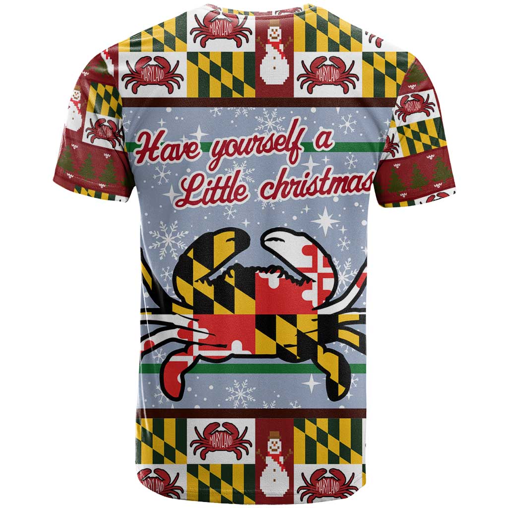 Maryland Symbols Christmas T-Shirt Xmas Holiday Patterns Graphic Tee
