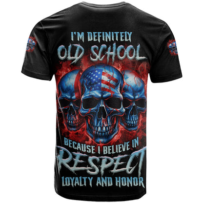 I Believe In Respect 3 Skulls T-Shirt Graphic Tee