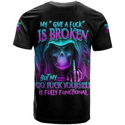 My Give A F Reaper Purple T-Shirt Graphic Tee